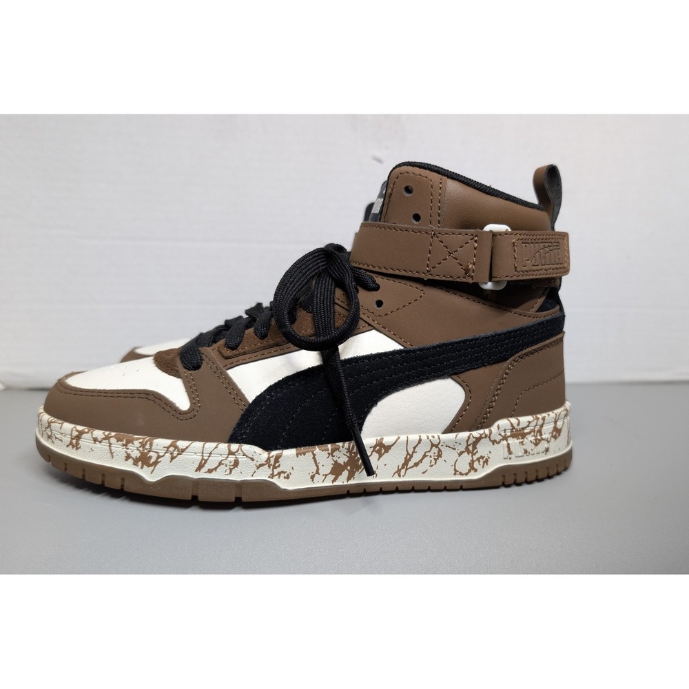 Puma Boys Rebound Game Hi Retro Basketball Barista Brown Boys 4.5 Women's 6